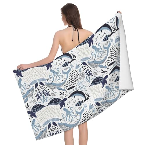 Liulannq Saugfähiges Badetuch aus Mikrofaser mit Schildkröten-Oktopus-Muster Liulannq Saugfähiges Badetuch aus Mikrofaser mit Schildkröten-Oktopus-Muster von Liulannq