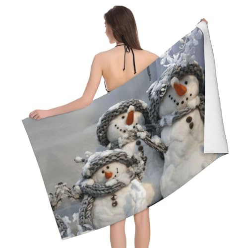 Liulannq Saugfähiges Badetuch aus Mikrofaser mit Schneemann-Motiv Liulannq Saugfähiges Badetuch aus Mikrofaser mit Schneemann-Motiv von Liulannq