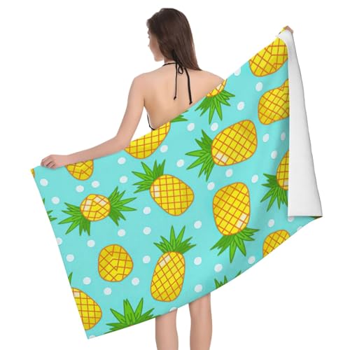 Liulannq Saugfähiges Mikrofaser-Badetuch mit Ananas-Motiv von Liulannq