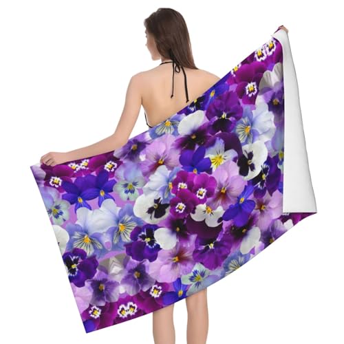 Liulannq Saugfähiges Mikrofaser-Badetuch mit lila Blumen Liulannq Saugfähiges Mikrofaser-Badetuch mit lila Blumen von Liulannq