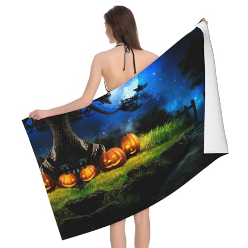 Liulannq Saugstarkes Mikrofaser-Badetuch mit Halloween-Kürbisen Liulannq Saugstarkes Mikrofaser-Badetuch mit Halloween-Kürbisen von Liulannq