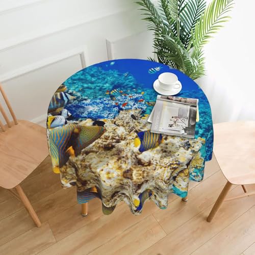 Liulannq Tischdecke, rund, dekorativ, lang, 152,4 cm von Liulannq