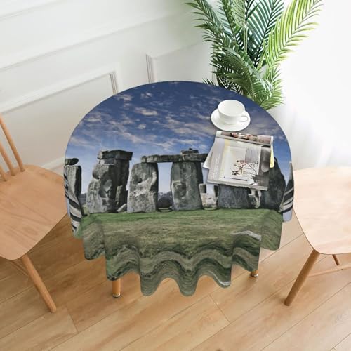 Liulannq Tischdecke mit Himmel und Stein, rund, dekorativ, lang, 152,4 cm von Liulannq
