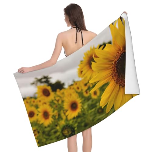 Saugfähiges Mikrofaser-Badetuch mit Sonnenblumen-Motiv Saugfähiges Mikrofaser-Badetuch mit Sonnenblumen-Motiv von Liulannq