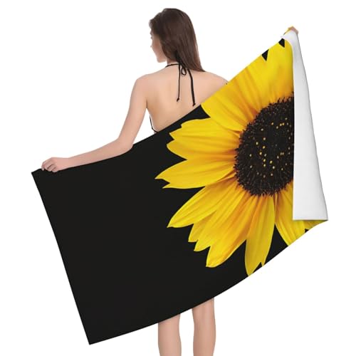 Saugstarkes Mikrofaser-Badetuch mit Sonnenblumen-Motiv von Liulannq