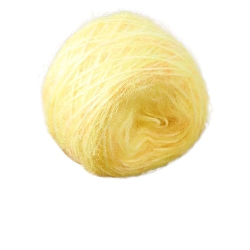 100 g Handstrickgarn – Bunter Wollfaden mittlerer Stärke for DIY-Häkel- und Strickprojekte(Light yellow) von LiuliuBull