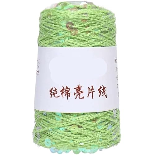 100 g handgewebtes Häkelgarn aus Baumwolle – 3 mm und 6 mm Paillettengarn for selbstgemachte Kleidung und Accessoires, perfekt(Light Grey) von LiuliuBull