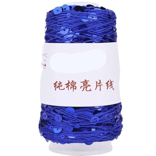 100 g handgewebtes Häkelgarn aus Baumwolle – 3 mm und 6 mm Paillettengarn for selbstgemachte Kleidung und Accessoires, perfekt(Sky Blue) von LiuliuBull