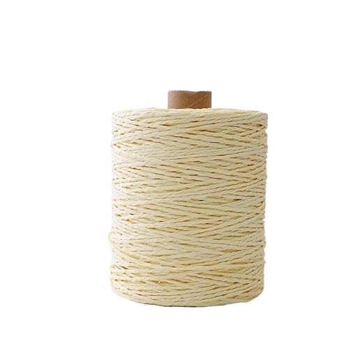 150 g natürliches Baumwoll-Raffiagarn for Handstricken und Häkeln – perfekt for Sommer-Strohhüte, Sandalen und Hakentaschen(G35 Cream) von LiuliuBull