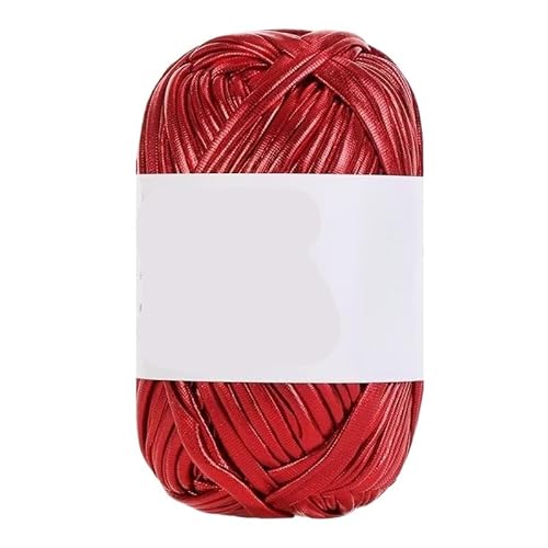 200 g glänzendes Metallic-Stoffgarn for Handstricken, DIY-Häkelprojekte, perfekt for Rucksäcke, Kissen, Schuhe und Accessoires(Big Red) von LiuliuBull