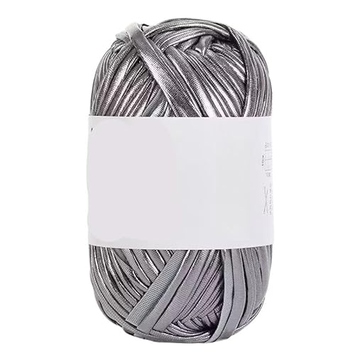 200 g glänzendes Metallic-Stoffgarn for Handstricken, DIY-Häkelprojekte, perfekt for Rucksäcke, Kissen, Schuhe und Accessoires(Dark Grey) von LiuliuBull