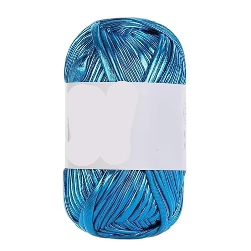 200 g glänzendes Metallic-Stoffgarn for Handstricken, DIY-Häkelprojekte, perfekt for Rucksäcke, Kissen, Schuhe und Accessoires(Days Blue) von LiuliuBull