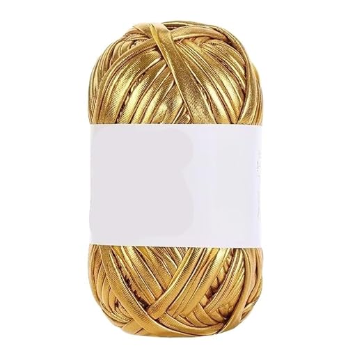 200 g glänzendes Metallic-Stoffgarn for Handstricken, DIY-Häkelprojekte, perfekt for Rucksäcke, Kissen, Schuhe und Accessoires(Golden) von LiuliuBull