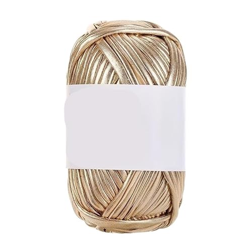 200 g glänzendes Metallic-Stoffgarn for Handstricken, DIY-Häkelprojekte, perfekt for Rucksäcke, Kissen, Schuhe und Accessoires(Golden Color) von LiuliuBull