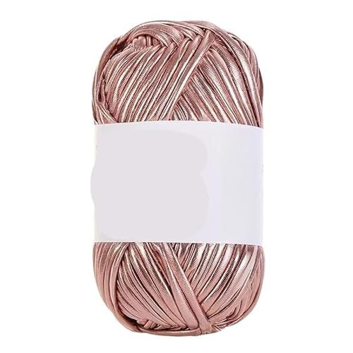 200 g glänzendes Metallic-Stoffgarn for Handstricken, DIY-Häkelprojekte, perfekt for Rucksäcke, Kissen, Schuhe und Accessoires(Pink Gold) von LiuliuBull