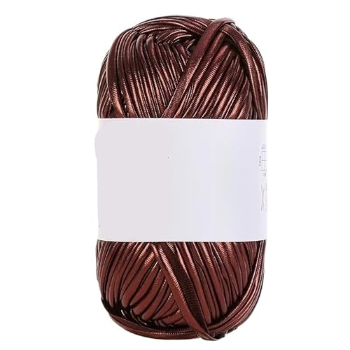 200 g glänzendes Metallic-Stoffgarn for Handstricken, DIY-Häkelprojekte, perfekt for Rucksäcke, Kissen, Schuhe und Accessoires(Red Coffee) von LiuliuBull
