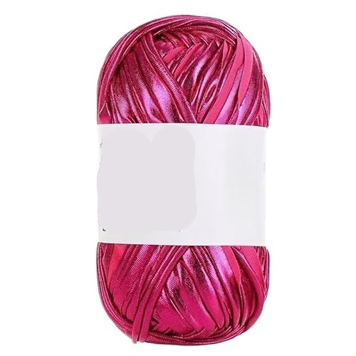 200 g glänzendes Metallic-Stoffgarn for Handstricken, DIY-Häkelprojekte, perfekt for Rucksäcke, Kissen, Schuhe und Accessoires(Rose Red) von LiuliuBull