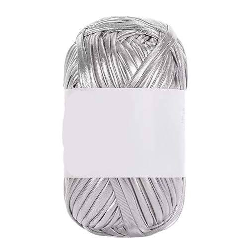 200 g glänzendes Metallic-Stoffgarn for Handstricken, DIY-Häkelprojekte, perfekt for Rucksäcke, Kissen, Schuhe und Accessoires(Silver Grey) von LiuliuBull