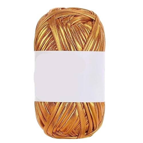 200 g glänzendes Metallic-Stoffgarn for Handstricken, DIY-Häkelprojekte, perfekt for Rucksäcke, Kissen, Schuhe und Accessoires(Turmeric) von LiuliuBull