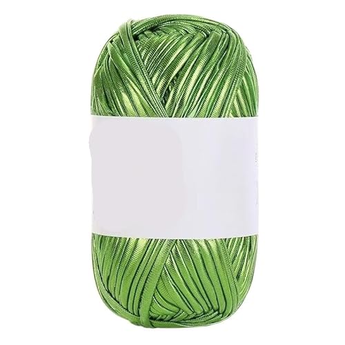 200 g glänzendes Metallic-Stoffgarn for Handstricken, DIY-Häkelprojekte, perfekt for Rucksäcke, Kissen, Schuhe und Accessoires(Vanilla Green) von LiuliuBull
