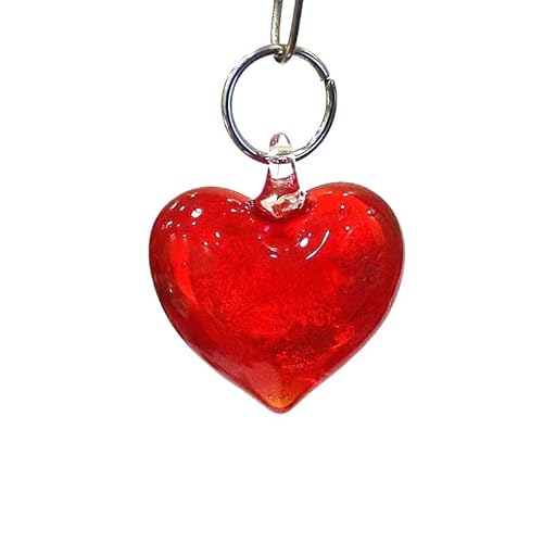 LiuliuBull 2 Stück Mini-Herzanhänger aus rotem Glas – süße Ornamente in Liebesform for die Herstellung von DIY-Schmuck und Hochzeitsdekoration. von LiuliuBull