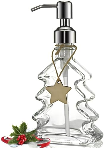 Weihnachtsbaum-Seifenspender mit 304 rostfreier Edelstahl-Pumpe, dekorativer Seifenspender für Badezimmer, ideal für Dekoration, Handseife, Spülseife von LiuliuBull