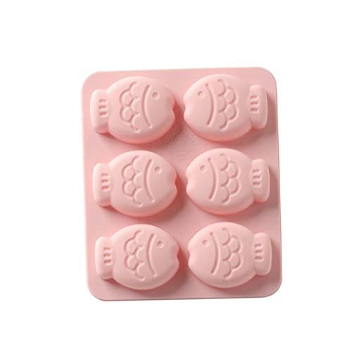 Liummrcy 6 Loch Cartoon Fisch Silikonseife Formen Kuchen Süßigkeiten Schokoladenbrot Fudge Küche Backform Backwaren Handgemachte Seife Silikonform Fisch Silikonformen, Back Silikonkuchenform von Liummrcy