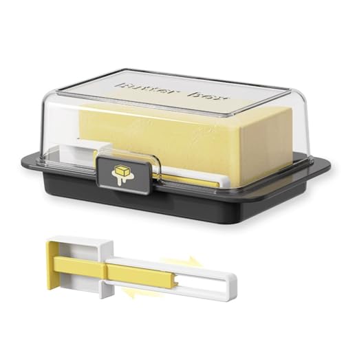 Butterschüssel mit luftdichtem Butterhalter mit Deckel mit unzerbrechlicher Plastikkäseküste für Küchenarbeitsplatte und Kühlschrank von Liummrcy