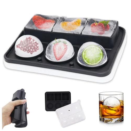 Eiswürfelschale, 6 Hohlraumquote und Ball Silicon Ice Cube Tablett, einfache Freisetzung, BPA-frei und wiederverwendbar, für Bars & Küchen Eiswürfelschale, 6 Hohlraumquote und Ball Silicon Ice Cube Tablett, einfache Freisetzung, BPA-frei und wiederverwendbar, für Bars & Küchen von Liummrcy
