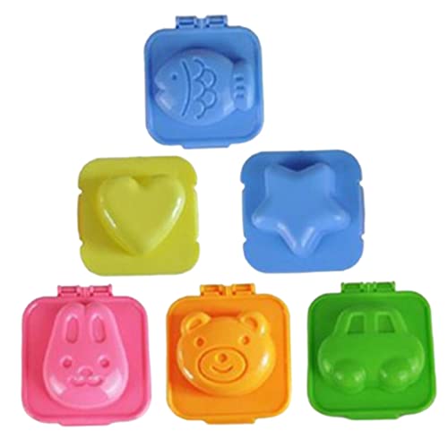 Gekochte Eierform 3D -Cartoon Plastik Eischaper Bento Maker DIY -Werkzeuge Zubehör 6pcs gekochte Eierform, Cartoon Eierringform, 3D gekochte Eierform, Kunststoff -Eier -Shaper, Kochdiy von Liummrcy