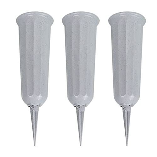 Liummrcy Grabvase Cemetery Grabkegel Vase Rasenblütenhalter mit gemahlenem Pfahlgrabstein Blumenbehälter 3pcs Kegel Vase Friedhofs -Kegel Vase, Gedenkblumenvase, Vasen mit Erdungsstücken, Grab von Liummrcy