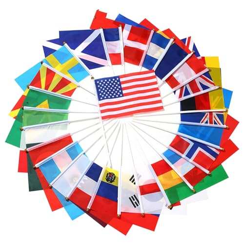 Kleine Flaggen auf Sticks 200 Stück Mini Flaggen der Welt mit Stöcken 5,5x8,3 Zoll Country Flags auf Stick Hand Held World Flags für Paraden, Schulsportveranstaltungen, Festivalfeiern Kleine Flaggen auf Sticks 200 Stück Mini Flaggen der Welt mit Stöcken 5,5x8,3 Zoll Country Flags auf Stick Hand Held World Flags für Paraden, Schulsportveranstaltungen, Festivalfeiern von Liummrcy