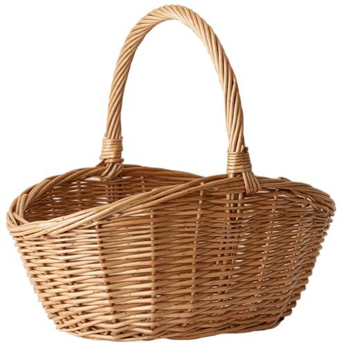 Korbkorb mit Griff, tragbare Kapazität gewebte Weidenpicknickkörbe für Obst, Gemüse, Blumen, Organisation, Kunsthandwerk Korbkorb mit Griff, tragbare Kapazität gewebte Weidenpicknickkörbe für Obst, Gemüse, Blumen, Organisation, Kunsthandwerk von Liummrcy