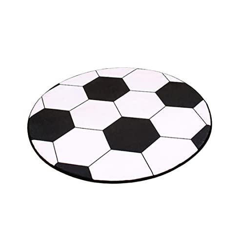 Liummrcy 1pc süßer Fußballteppich, Fußballteppich, runder Fußball -Kinder Teppich für Couchtischstuhl Mat Creative Design handgefertigtes Teppich Fußball Teppich Fußball Runde Teppich Kleiner Teppich von Liummrcy