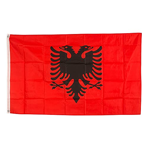 Liummrcy Albanische Flagge, Bundes- und Landgarten-Flagge National Dorm Hanging Polyester Banner Albanische Nationalflaggen Polyester mit Messing-Trümmern von Liummrcy