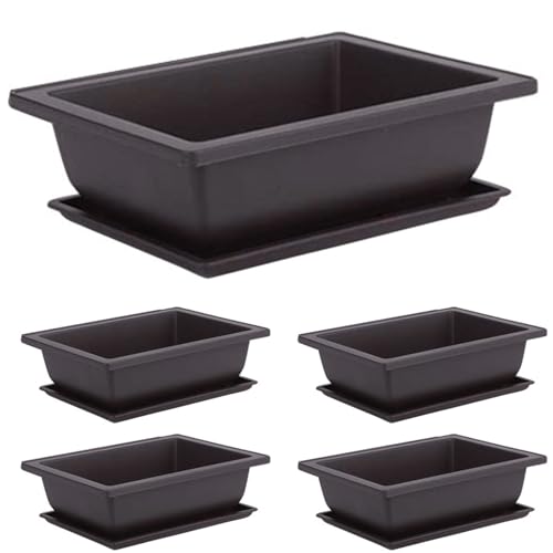 Liummrcy Blumentöpfe, Bonsai Topf 10 Stück Quadratische Plastikpflanzentopf mit Untertassen 6,3 x 4,7 x 22,3 Zoll Bonsai Baumtöpfe mit Schalengartentöpfe für Blüten Sukkulente Anbau Liummrcy Blumentöpfe, Bonsai Topf 10 Stück Quadratische Plastikpflanzentopf mit Untertassen 6,3 x 4,7 x 22,3 Zoll Bonsai Baumtöpfe mit Schalengartentöpfe für Blüten Sukkulente Anbau von Liummrcy