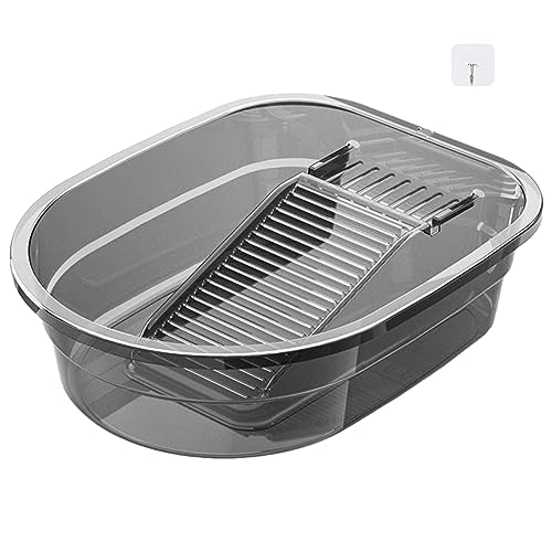 Liummrcy Eimerschalen, Waschbecken Arbeitssparung hängende Waschbrett zum Waschen von Kleidung mit gekräuselten Kante tragbares Waschbrettbecken für Badezimmer durchscheinend Grau Liummrcy Eimerschalen, Waschbecken Arbeitssparung hängende Waschbrett zum Waschen von Kleidung mit gekräuselten Kante tragbares Waschbrettbecken für Badezimmer durchscheinend Grau von Liummrcy