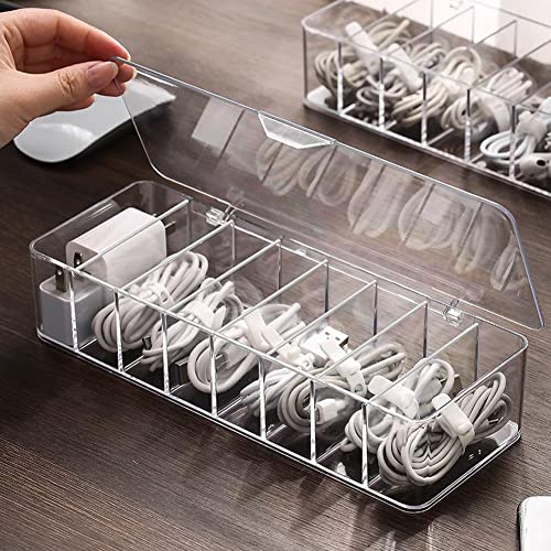 Liummrcy Kabelmanagement-Box, Kabelkasten-Kabel-Organizer-Sockel-Organizer-Kabel-Speicher, Kabel-Tidy Management-Box-Abdeckung, Drahtkabel-Kabel ordentlicher Organizer mit transparentem Kunststoff von Liummrcy