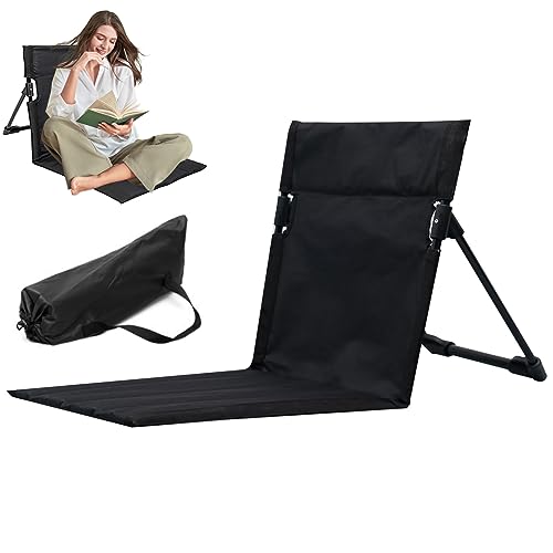Liummrcy Sunloungers, Strandmatte Ließer Leichtgewicht Strandmatte mit Rückenlehne EIN Schritt Baugruppe Klappbarer Strandmatte mit Tragetasche für Feiertage Gartencampingpark Schwarz von Liummrcy