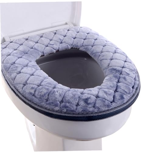 Liummrcy Toilettensitz Abdeckung Weiche Toilettensitz Kissen wärmer waschbarer Toilettensitzabdeckpads mit Reißverschlussgrau, gepolsterter Toilettensitz von Liummrcy