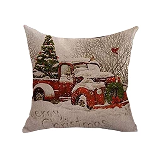 Liummrcy Weihnachtskissenbezüge Leinen Winterszenen werfen Kissen Hülle Weihnachtsdekor 45x45 cm (No Bleet) Style2 Weihnachtskissen Cover, Weihnachtskissen Cover, Sofa -Kissenbezüge, von Liummrcy