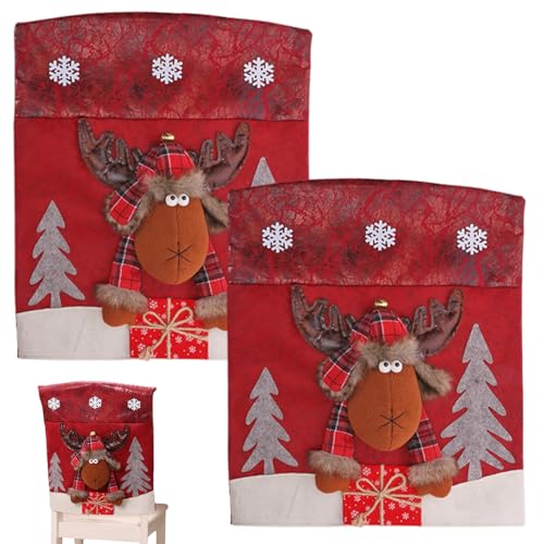 Liummrcy Weihnachtsstuhl Rückenabdeckungen 2PCS 3D Nette NEBTE WEITHELN KOMEZEIGHEITSHILCHER STOUS TOVER FÜR Kitchen HOTKELNISIERUNGSFARTLICHEN ENGLEIDE, ELK Liummrcy Weihnachtsstuhl Rückenabdeckungen 2PCS 3D Nette NEBTE WEITHELN KOMEZEIGHEITSHILCHER STOUS TOVER FÜR Kitchen HOTKELNISIERUNGSFARTLICHEN ENGLEIDE, ELK von Liummrcy