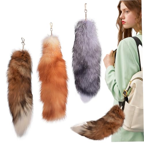 Therian Tail, 3pcs 15, 8 Zoll langes Therian Fuchsschwanz mit Verschluss, weicher flauschiger Fuchsschlüsselkette, Hanging Tails für Handtaschen -Rucksack Therian Tail, 3pcs 15, 8 Zoll langes Therian Fuchsschwanz mit Verschluss, weicher flauschiger Fuchsschlüsselkette, Hanging Tails für Handtaschen -Rucksack von Liummrcy