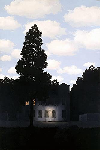 Liuqidong Poster Wandbilder Rene Magritte Empire of Light Giclée-Leinwand-Kunstdrucke Wandkunst für Wohnzimmer-Schlafzimmer-Dekor 60x90cm von Liuqidong