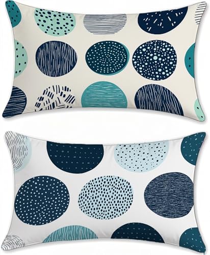 Einfachheit Outdoor Kissen Deko Wohnzimmer Kissenbezug 40x80cm Samt Sofakissen Bett Deko Kissenbezüge Tupfen Aesthetic Gartenkissen Sofa Pillow Case Couchkissen 2er Set mit Reißverschluss u-9515 von Liutuedy