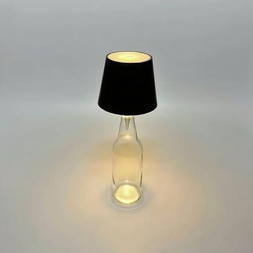 Liuyife USB Akku Flaschenlampe 5200 mAh, Kabellose Flaschenlampe Aufsatz LED, Berührungssteuerung von 3 Farbtemperaturen, für Restaurant Bar Schlafzimmer (Schwarz) von Liuyife