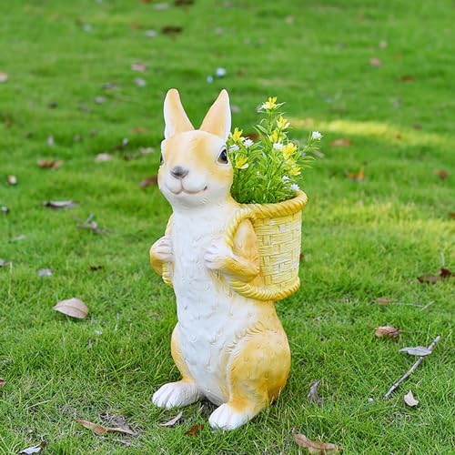 Liuyoyo Sukkulenten-Topf, Hase, Sukkulenten-Übertopf, Ostern, Gummi-Kaninchen, Blumentopf, Outdoor, Garten, Cartoon-Übertopf, Topf für Bonsai, Pflanzgefäße, Sukkulente, Hasenstatue für Büro,(B) von Liuyoyo