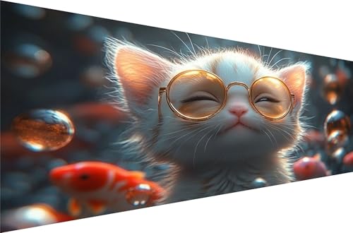 Diamond Painting Katze Diamond Painting Erwachsene Groß Xxl GläSer 40x80cm,5D Diamant Malerei Strass Kristall Kreuzstich Stickerei,Mosaikherstellung Kunsthandwerk FüR Schlafzimmer Dekoration Q1-491 von Liuyqing