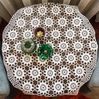 Vintage Tischdecke Bereit, Innerhalb Von 3 Tagen Zu Versenden, Benutzerdefinierte Spitze Für Muttertag Geschenkidee, Handgemachte Häkeltischdecke von LivaIstanbul