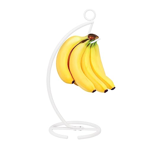 Livabber Tisch-Bananenbaumaufhänger, Metall-Bananenhalter, Ständer, moderner Bananenaufbewahrungs-Organizer für Küchentisch, Arbeitsplatte, Weiß von Livabber